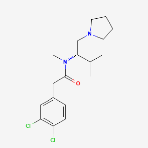 molecular formula C18H26Cl2N2O B1224979 1-[(2S)-2-[Methyl[(3,4-dichlorophenyl)acetyl]amino]-3-methylbutyl]pyrrolidine 