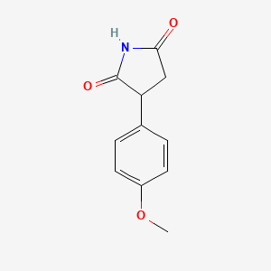 molecular formula C11H11NO3 B12249823 3-(4-Methoxyphenyl)pyrrolidine-2,5-dione 