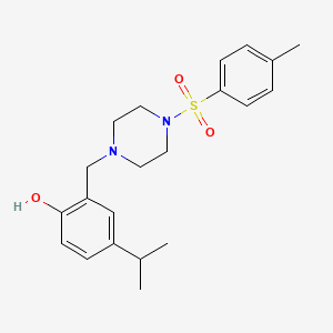 molecular formula C21H28N2O3S B1224989 2-[[4-(4-Methylphenyl)sulfonyl-1-piperazinyl]methyl]-4-propan-2-ylphenol 