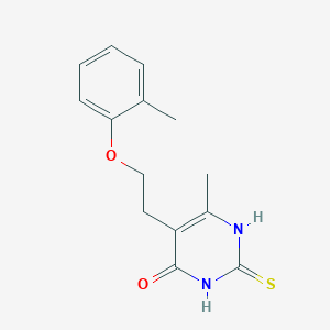 molecular formula C14H16N2O2S B1224998 6-甲基-5-[2-(2-甲基苯氧基)乙基]-2-硫代亚甲基-1H-嘧啶-4-酮 