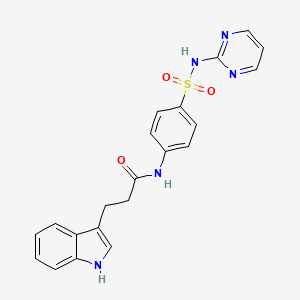 molecular formula C21H19N5O3S B1225008 3-(1H-吲-3-基)-N-[4-(2-嘧啶基磺酰氨基)苯基]丙酰胺 