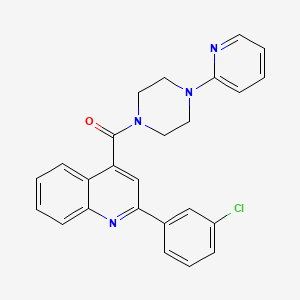 molecular formula C25H21ClN4O B1225027 [2-(3-Chlorophenyl)-4-quinolinyl]-[4-(2-pyridinyl)-1-piperazinyl]methanone 