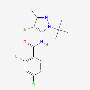 molecular formula C15H16BrCl2N3O B1225047 N-(4-bromo-2-tert-butyl-5-methyl-3-pyrazolyl)-2,4-dichlorobenzamide 
