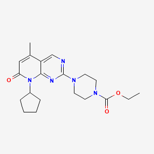 molecular formula C20H27N5O3 B12250492 ethyl 4-{8-cyclopentyl-5-methyl-7-oxo-7H,8H-pyrido[2,3-d]pyrimidin-2-yl}piperazine-1-carboxylate 