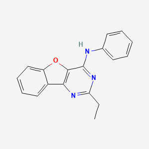 molecular formula C18H15N3O B1225057 2-ethyl-N-phenyl-4-benzofuro[3,2-d]pyrimidinamine 