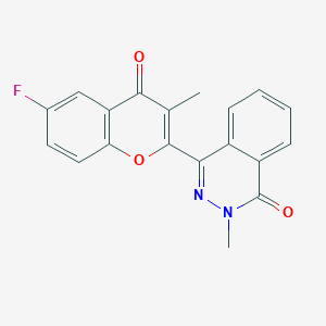 molecular formula C19H13FN2O3 B1225062 4-(6-Fluoro-3-methyl-4-oxo-1-benzopyran-2-yl)-2-methyl-1-phthalazinone 