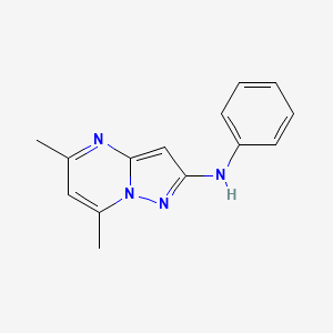 molecular formula C14H14N4 B1225064 5,7-dimethyl-N-phenyl-2-pyrazolo[1,5-a]pyrimidinamine 