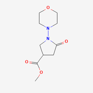 molecular formula C10H16N2O4 B12250668 Methyl 1-(morpholin-4-yl)-5-oxopyrrolidine-3-carboxylate 