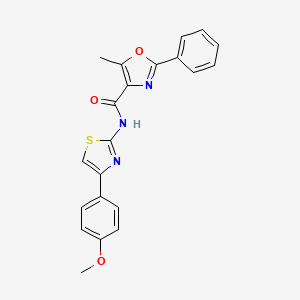 molecular formula C21H17N3O3S B1225069 N-[4-(4-methoxyphenyl)-2-thiazolyl]-5-methyl-2-phenyl-4-oxazolecarboxamide 
