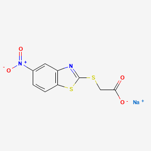 molecular formula C9H5N2NaO4S2 B12250787 Sodium 2-[(5-nitro-1,3-benzothiazol-2-yl)sulfanyl]acetate 