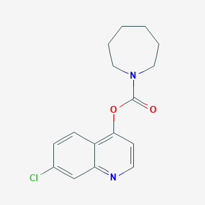 molecular formula C16H17ClN2O2 B1225083 1-Azepanecarboxylic acid (7-chloro-4-quinolinyl) ester 