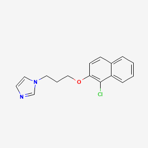 molecular formula C16H15ClN2O B1225085 1-[3-[(1-Chloro-2-naphthalenyl)oxy]propyl]imidazole 