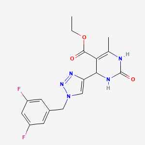 molecular formula C17H17F2N5O3 B12250967 ethyl 4-{1-[(3,5-difluorophenyl)methyl]-1H-1,2,3-triazol-4-yl}-6-methyl-2-oxo-1,2,3,4-tetrahydropyrimidine-5-carboxylate 