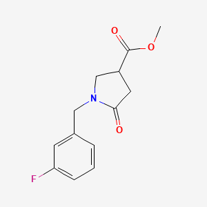 molecular formula C13H14FNO3 B12251066 Methyl 1-[(3-fluorophenyl)methyl]-5-oxopyrrolidine-3-carboxylate 