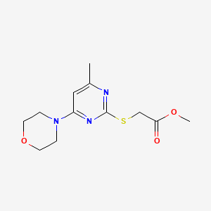 molecular formula C12H17N3O3S B12251237 Methyl 2-{[4-methyl-6-(morpholin-4-YL)pyrimidin-2-YL]sulfanyl}acetate 