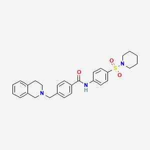 molecular formula C28H31N3O3S B1225141 4-(3,4-二氢-1H-异喹啉-2-基甲基)-N-[4-(1-哌啶基磺酰基)苯基]苯甲酰胺 