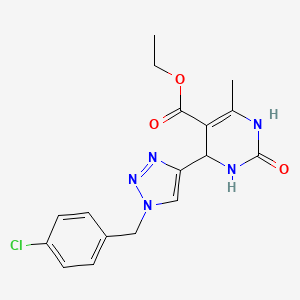 molecular formula C17H18ClN5O3 B12251467 ethyl 4-{1-[(4-chlorophenyl)methyl]-1H-1,2,3-triazol-4-yl}-6-methyl-2-oxo-1,2,3,4-tetrahydropyrimidine-5-carboxylate 