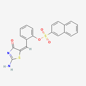 molecular formula C20H14N2O4S2 B1225155 [2-[(E)-(2-amino-4-oxo-1,3-thiazol-5-ylidene)methyl]phenyl] naphthalene-2-sulfonate 