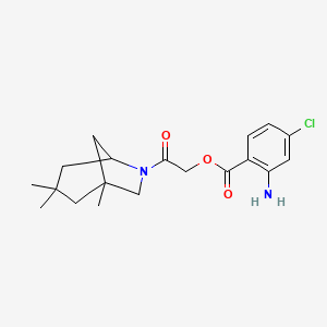 molecular formula C19H25ClN2O3 B1225171 2-Amino-4-chlorobenzoic acid [2-oxo-2-(3,3,5-trimethyl-7-azabicyclo[3.2.1]octan-7-yl)ethyl] ester 