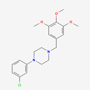 molecular formula C20H25ClN2O3 B1225176 1-(3-Chlorophenyl)-4-[(3,4,5-trimethoxyphenyl)methyl]piperazine 