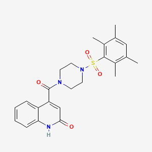 4-[4-(2,3,5,6-tetramethylphenyl)sulfonylpiperazine-1-carbonyl]-1H-quinolin-2-one