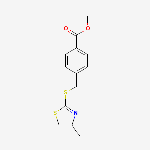 molecular formula C13H13NO2S2 B12252067 Methyl 4-{[(4-methyl-1,3-thiazol-2-yl)sulfanyl]methyl}benzoate 