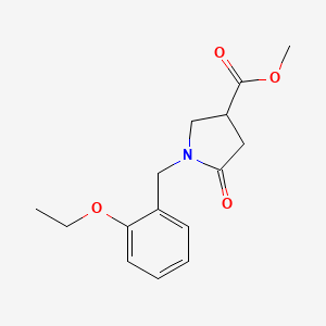 molecular formula C15H19NO4 B12252187 Methyl 1-[(2-ethoxyphenyl)methyl]-5-oxopyrrolidine-3-carboxylate 