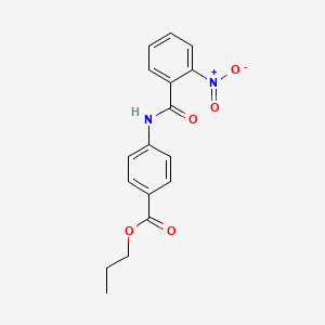 molecular formula C17H16N2O5 B1225227 4-[[(2-硝基苯基)-氧甲基]氨基]苯甲酸丙酯 