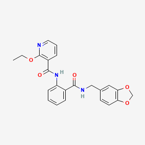 molecular formula C23H21N3O5 B1225236 N-[2-[(1,3-苯并二氧杂-5-基甲基氨基)-氧代甲基]苯基]-2-乙氧基-3-吡啶甲酰胺 