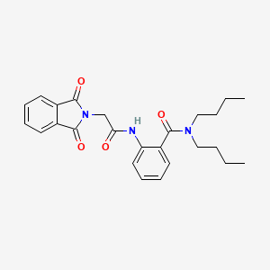 molecular formula C25H29N3O4 B1225267 N,N-二丁基-2-[[2-(1,3-二氧代-2-异吲哚基)-1-氧代乙基]氨基]苯甲酰胺 