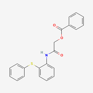 molecular formula C21H17NO3S B1225270 Benzoic acid [2-oxo-2-[2-(phenylthio)anilino]ethyl] ester 