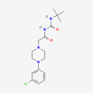 molecular formula C17H25ClN4O2 B1225272 N-[(tert-butylamino)-oxomethyl]-2-[4-(3-chlorophenyl)-1-piperazinyl]acetamide 