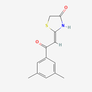 molecular formula C13H13NO2S B1225273 (2Z)-2-[2-(3,5-dimethylphenyl)-2-oxoethylidene]-1,3-thiazolidin-4-one CAS No. 744242-03-3