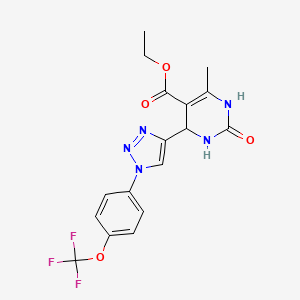 molecular formula C17H16F3N5O4 B12252855 ethyl 6-methyl-2-oxo-4-{1-[4-(trifluoromethoxy)phenyl]-1H-1,2,3-triazol-4-yl}-1,2,3,4-tetrahydropyrimidine-5-carboxylate 