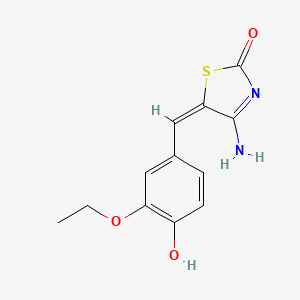 molecular formula C12H12N2O3S B1225289 (5E)-4-氨基-5-[(3-乙氧基-4-羟基苯基)亚甲基]-1,3-噻唑-2-酮 