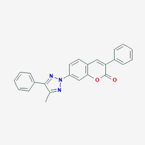 molecular formula C24H17N3O2 B012253 2H-1-Benzopyran-2-one, 7-(4-methyl-5-phenyl-2H-1,2,3-triazol-2-yl)-3-phenyl- CAS No. 19683-09-1