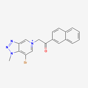 molecular formula C18H14BrN4O+ B1225302 2-(7-溴-1-甲基-5-三唑并[4,5-c]吡啶-5-鎓基)-1-(2-萘基)乙酮 