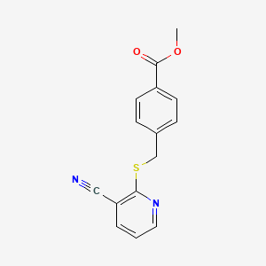 molecular formula C15H12N2O2S B12253648 Methyl 4-{[(3-cyanopyridin-2-yl)sulfanyl]methyl}benzoate 