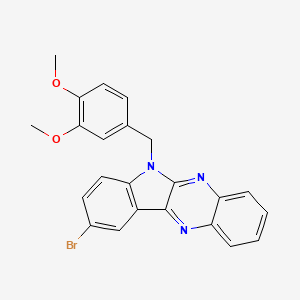 9-Bromo-6-[(3,4-dimethoxyphenyl)methyl]indolo[3,2-b]quinoxaline