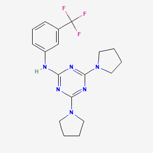 4,6-bis(1-pyrrolidinyl)-N-[3-(trifluoromethyl)phenyl]-1,3,5-triazin-2-amine