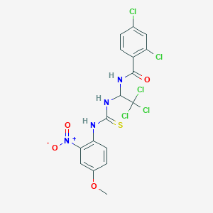 2,4-dichloro-N-[2,2,2-trichloro-1-[[(4-methoxy-2-nitroanilino)-sulfanylidenemethyl]amino]ethyl]benzamide