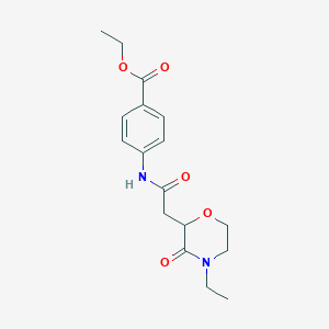 molecular formula C17H22N2O5 B1225449 4-[[2-(4-Ethyl-3-oxo-2-morpholinyl)-1-oxoethyl]amino]benzoic acid ethyl ester 