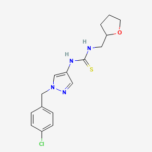 molecular formula C16H19ClN4OS B1225450 1-[1-[(4-Chlorophenyl)methyl]-4-pyrazolyl]-3-(2-oxolanylmethyl)thiourea 