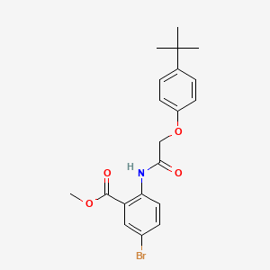 molecular formula C20H22BrNO4 B1225457 5-Bromo-2-[[2-(4-tert-butylphenoxy)-1-oxoethyl]amino]benzoic acid methyl ester 