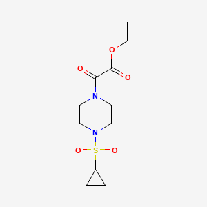 molecular formula C11H18N2O5S B12254590 Ethyl 2-[4-(cyclopropanesulfonyl)piperazin-1-yl]-2-oxoacetate 