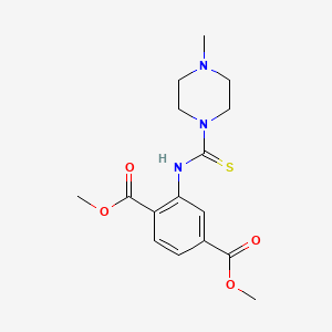 molecular formula C16H21N3O4S B1225464 2-[[(4-Methyl-1-piperazinyl)-sulfanylidenemethyl]amino]benzene-1,4-dicarboxylic acid dimethyl ester 