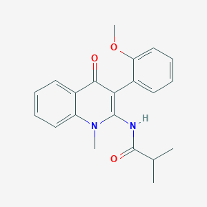 molecular formula C21H22N2O3 B1225467 N-[3-(2-methoxyphenyl)-1-methyl-4-oxo-2-quinolinyl]-2-methylpropanamide 