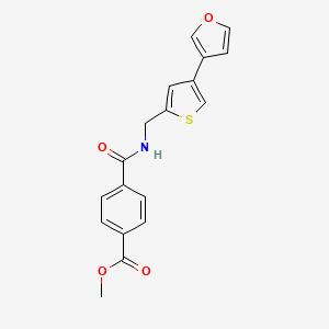 molecular formula C18H15NO4S B12254695 Methyl 4-({[4-(furan-3-yl)thiophen-2-yl]methyl}carbamoyl)benzoate 