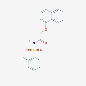 molecular formula C20H19NO4S B1225472 N-(2,4-dimethylphenyl)sulfonyl-2-(1-naphthalenyloxy)acetamide 
