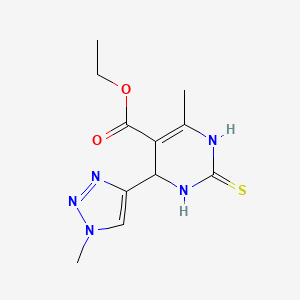 molecular formula C11H15N5O2S B12254736 ethyl 6-methyl-4-(1-methyl-1H-1,2,3-triazol-4-yl)-2-sulfanylidene-1,2,3,4-tetrahydropyrimidine-5-carboxylate 